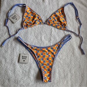 Kulani Kinis Bikini in Sunburst- Orange and Blue Bikini Set